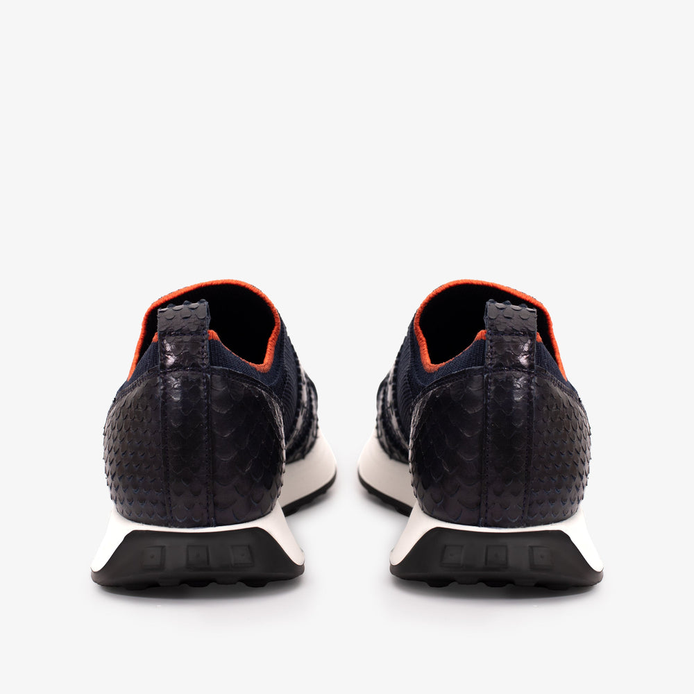 The Aslan Navy Knitted Leather Sneaker