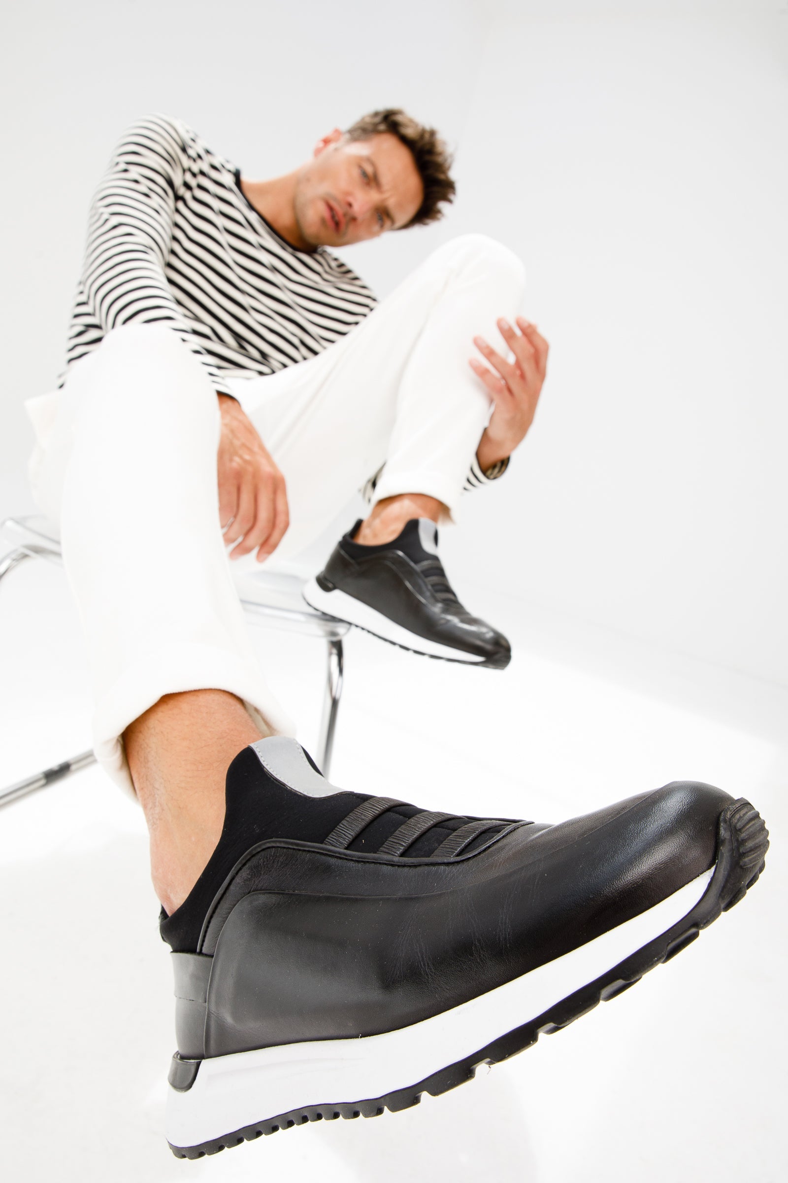 The Sonoma Black Leather Sneaker
