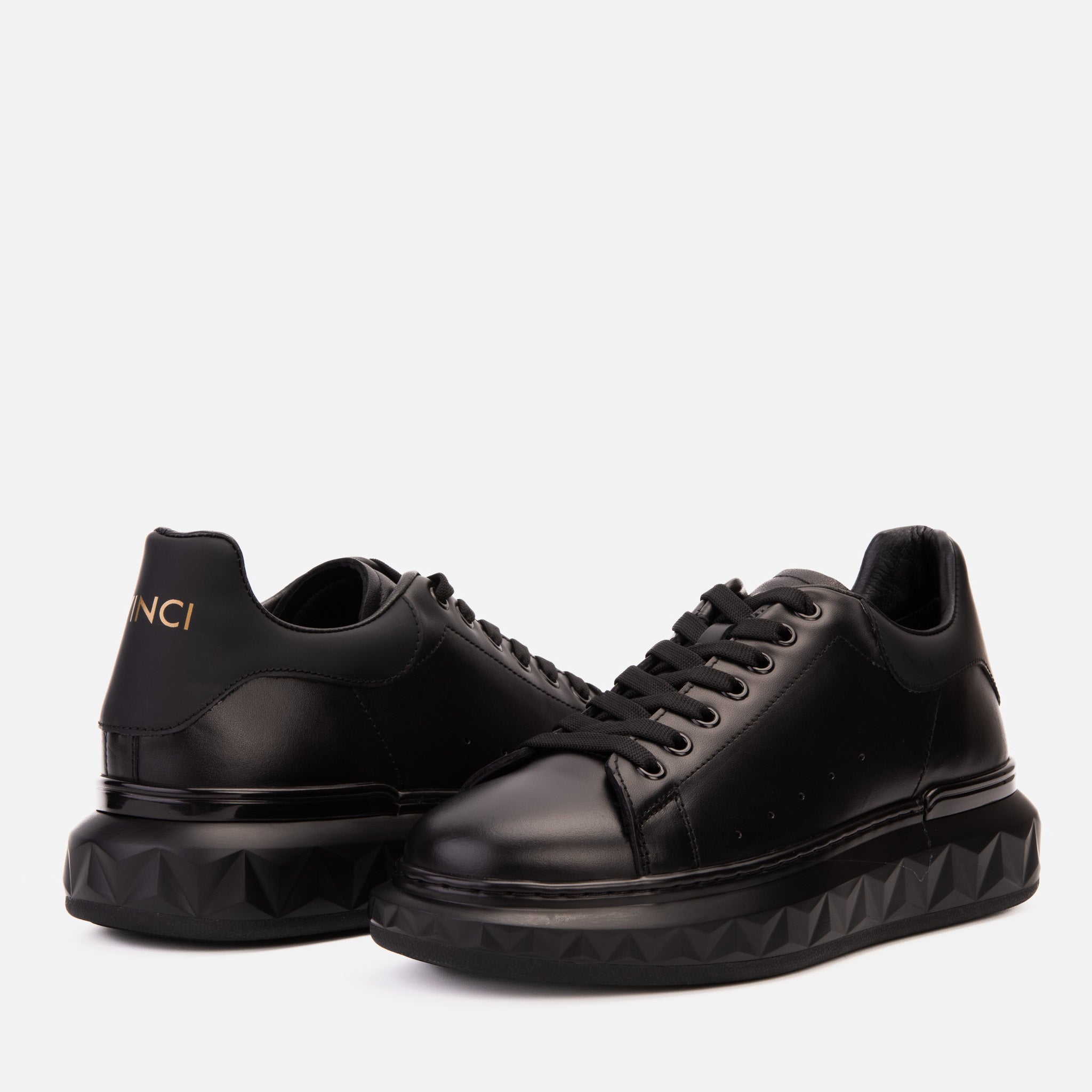 The Linq Black Leather Sneaker