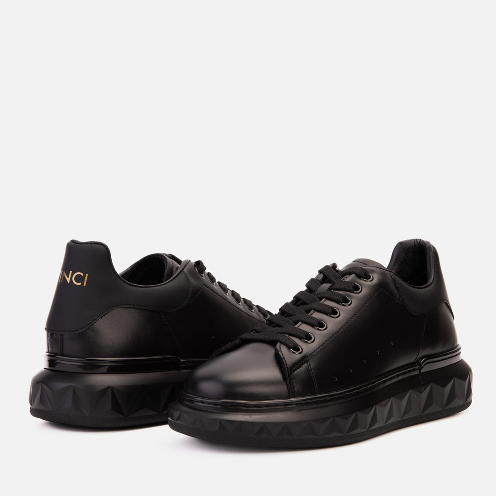 The Linq Black Leather Sneaker
