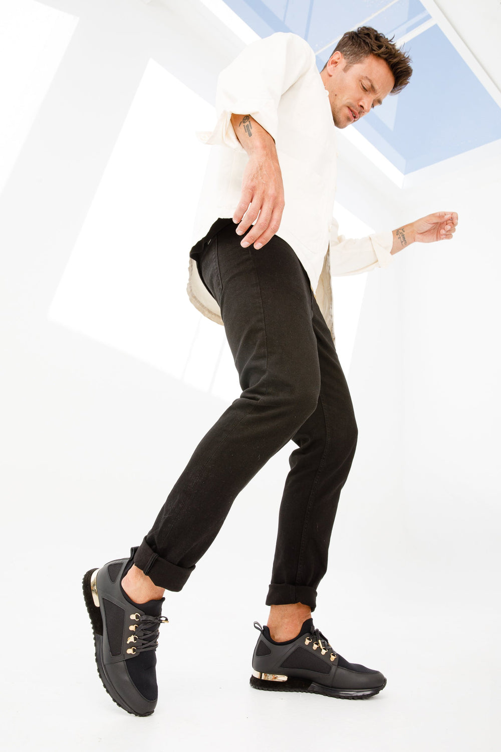 The Emir Black Leather Sneaker