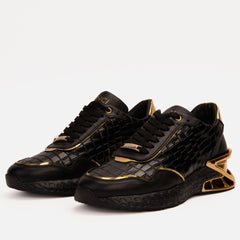 The Bellagio Black Gold Leather Sneaker