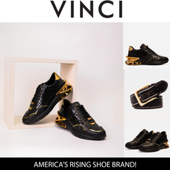 The Bellagio Black Gold Leather Sneaker
