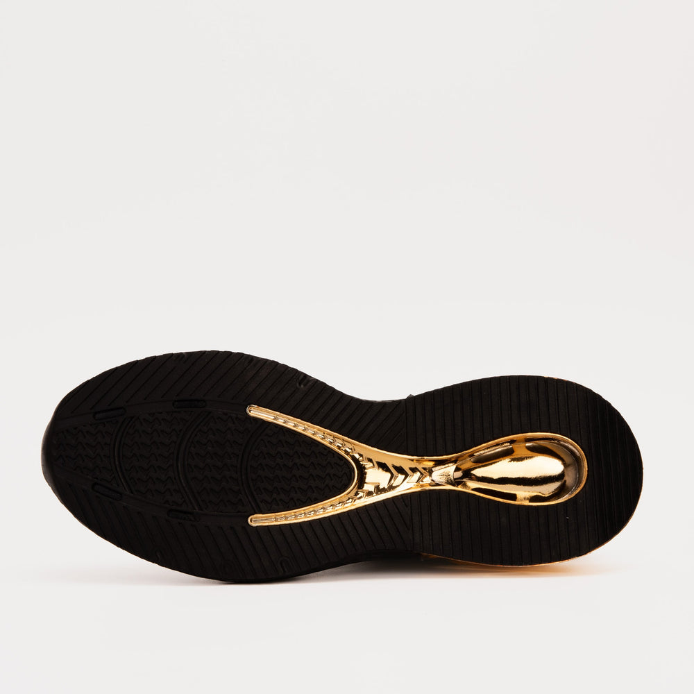 The Bellagio Black Gold Leather Sneaker