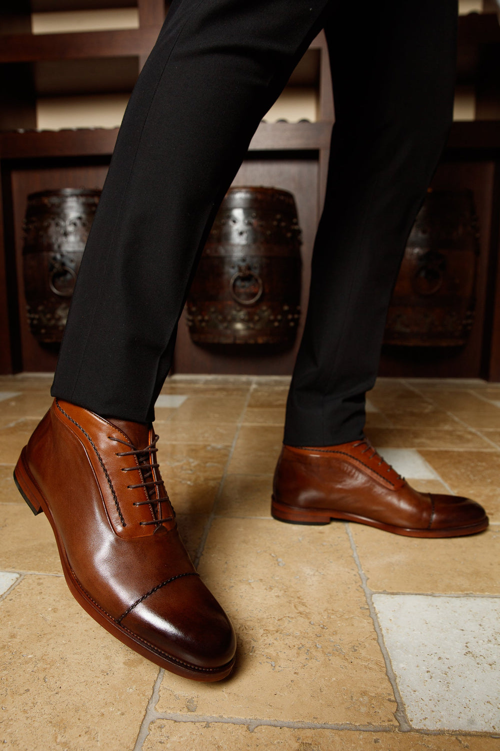 The Rome Tan Leather Oxford Cap-Toe Boot