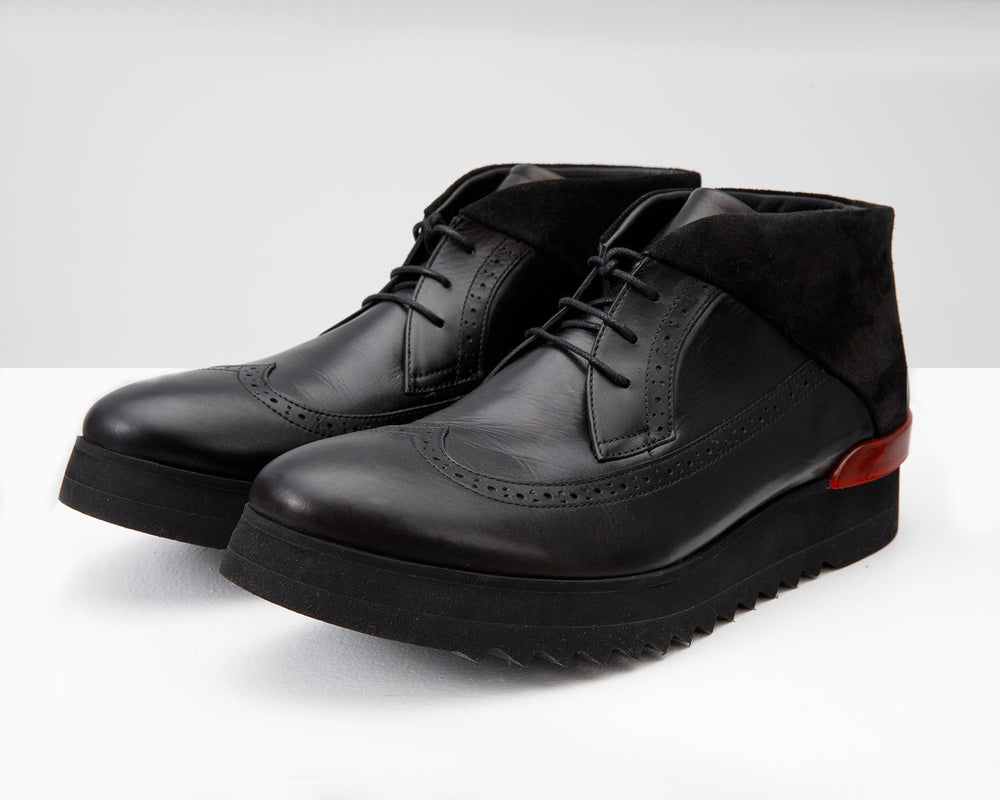 The Kagan Black Wingtip Chukka Sneaker Boot