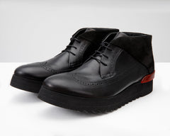 The Kagan Black Wingtip Chukka Sneaker Boot