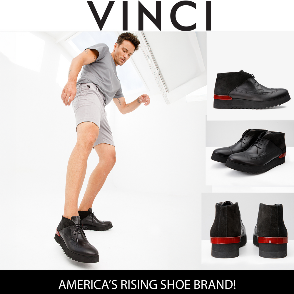 The Kagan Black Wingtip Chukka Sneaker Boot