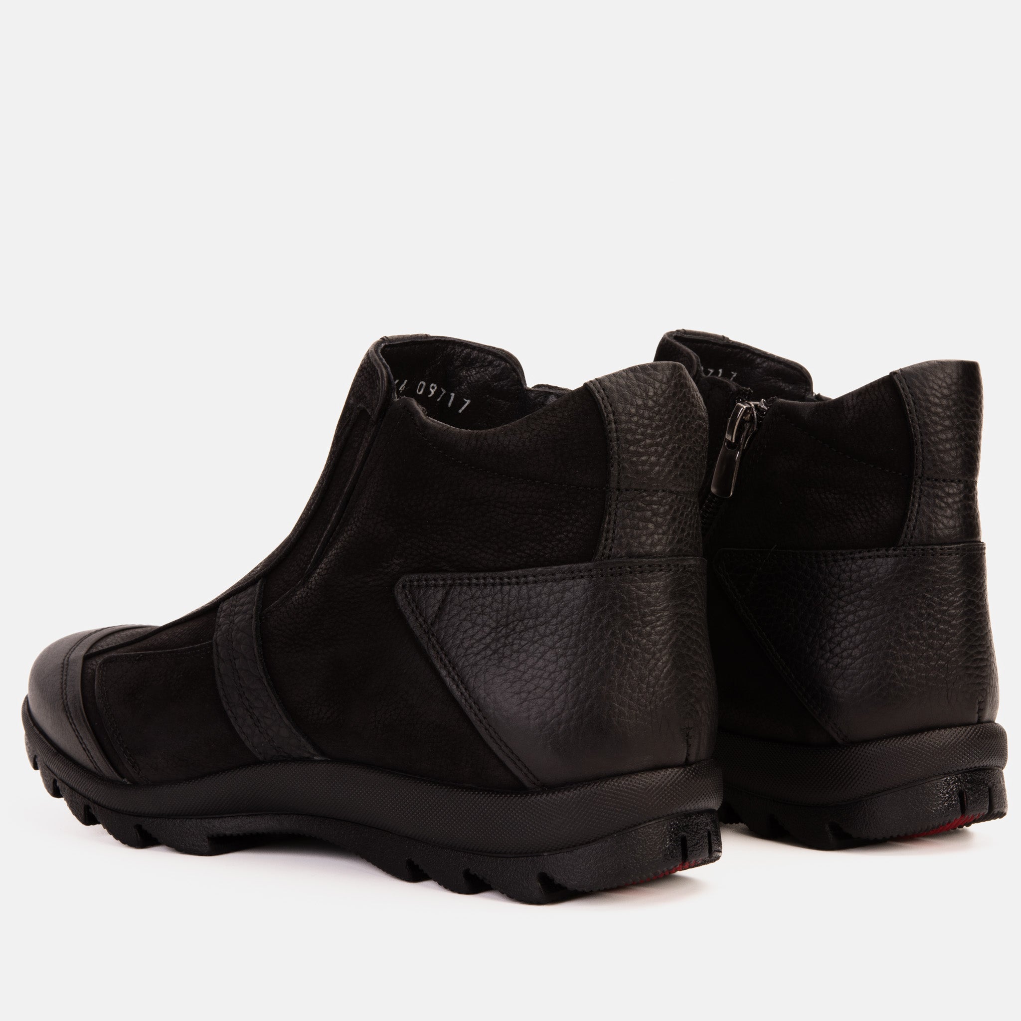 The Montreal Suede Black Leather Casual Zip-Up Ankle Boot