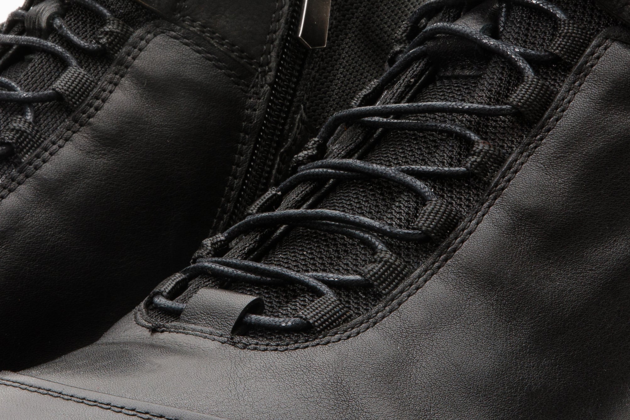 The Houston Leather Black Lace-Up Casual Boot with a Zipper