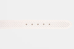 The Layla White Woven Leather Belt
