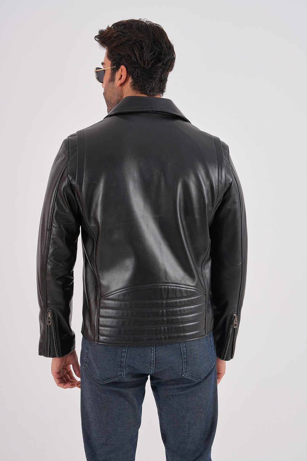 The Volt Black Leather Biker Jacket