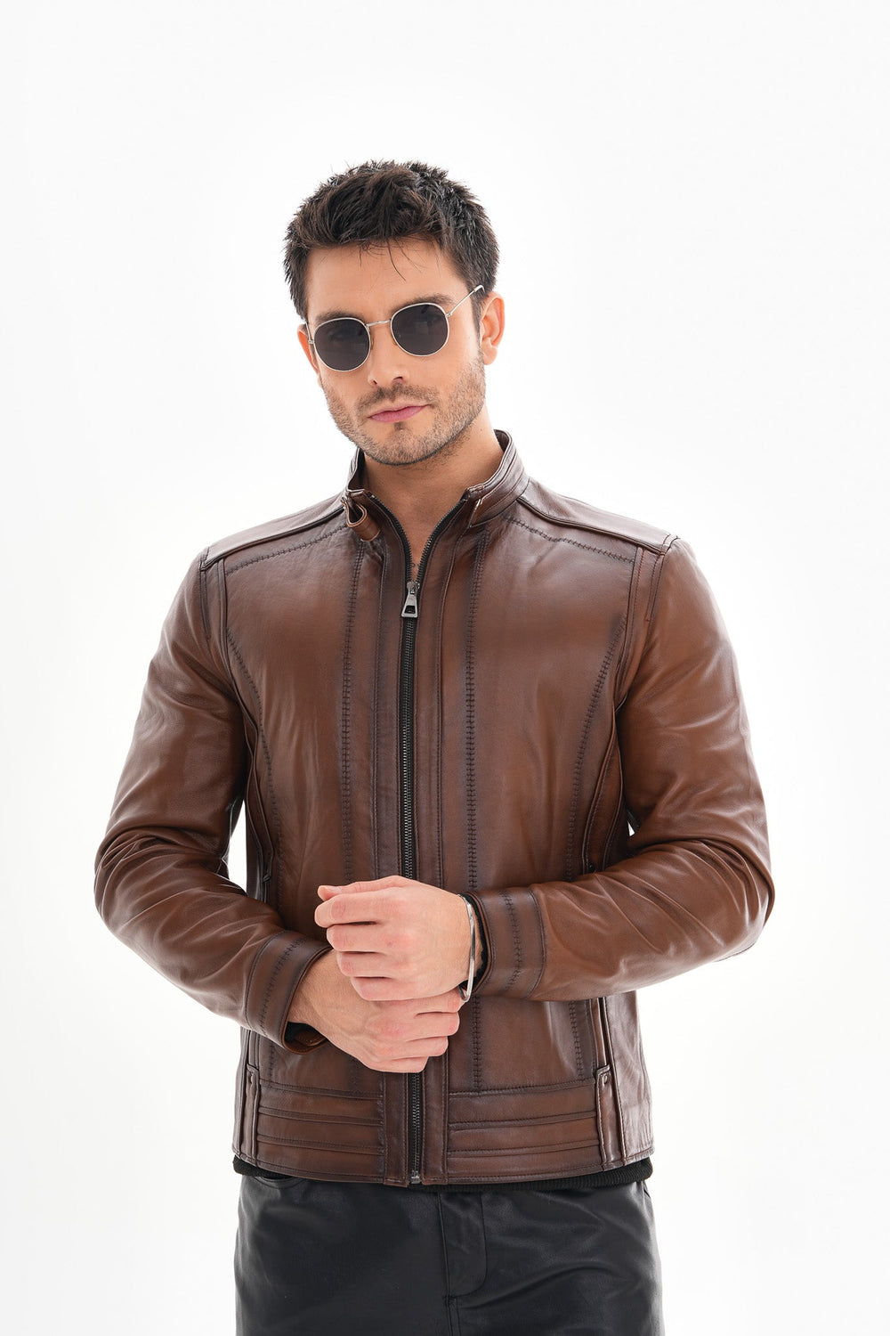 The Arezzo Brown Leather Jacket