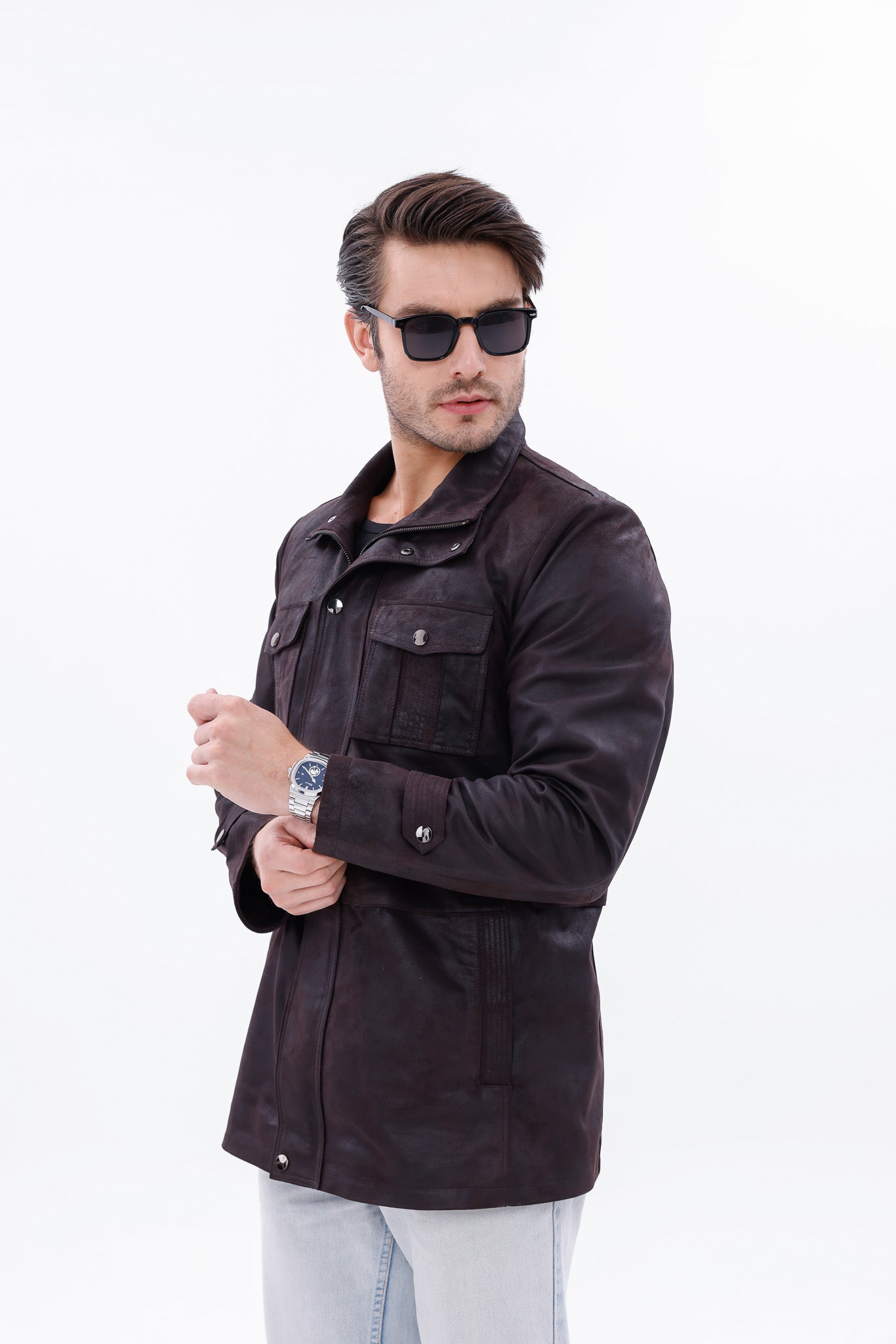 The Cremona Deep Brown Suede Leather Jacket