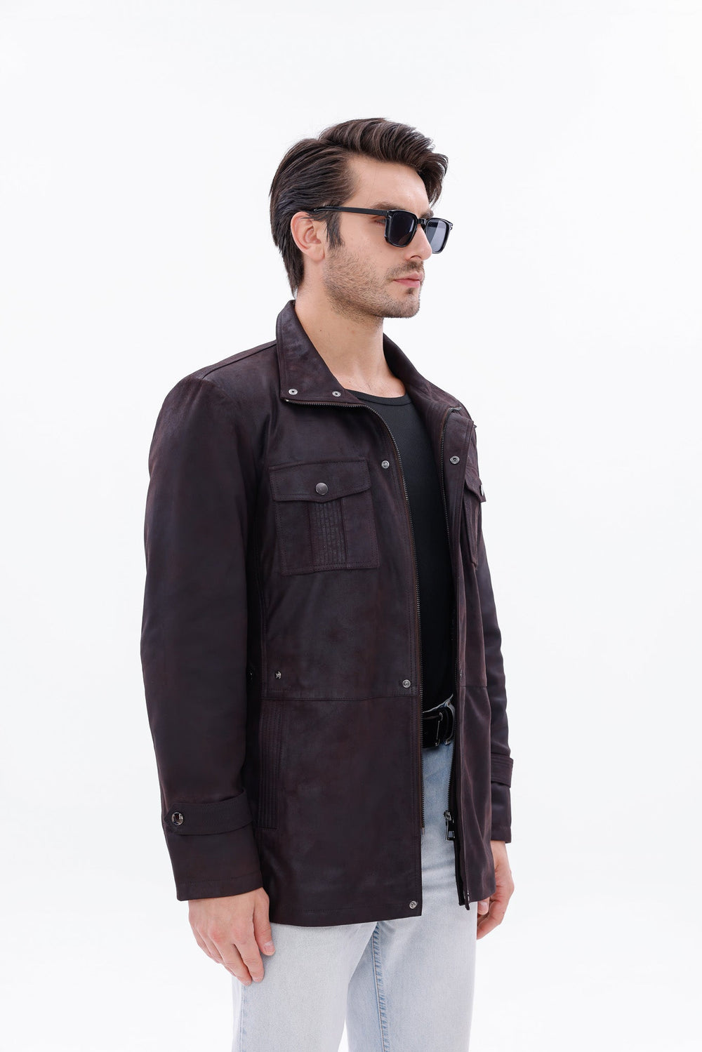 The Cremona Deep Brown Suede Leather Jacket