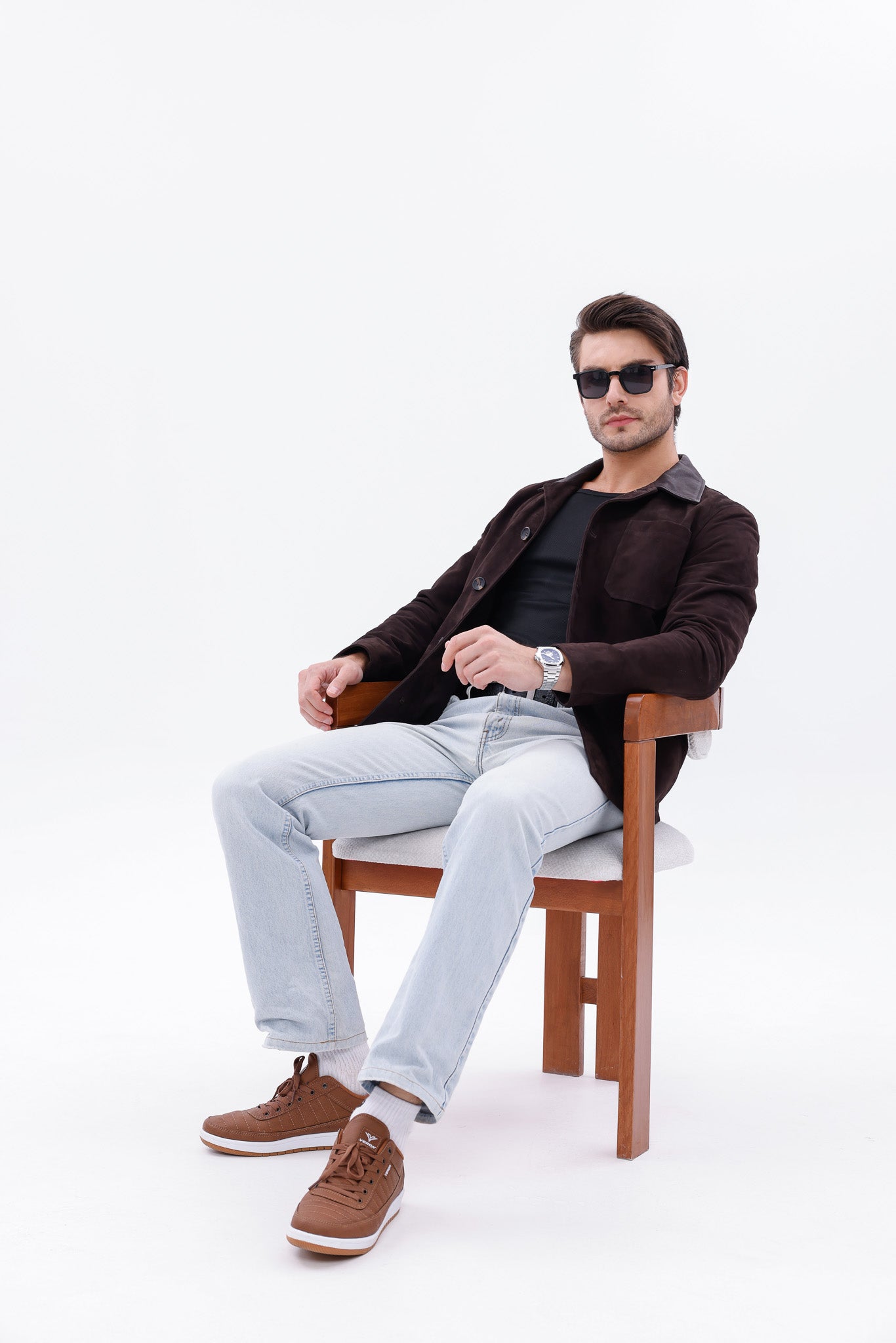The Matera Suede Brown Leather Jacket