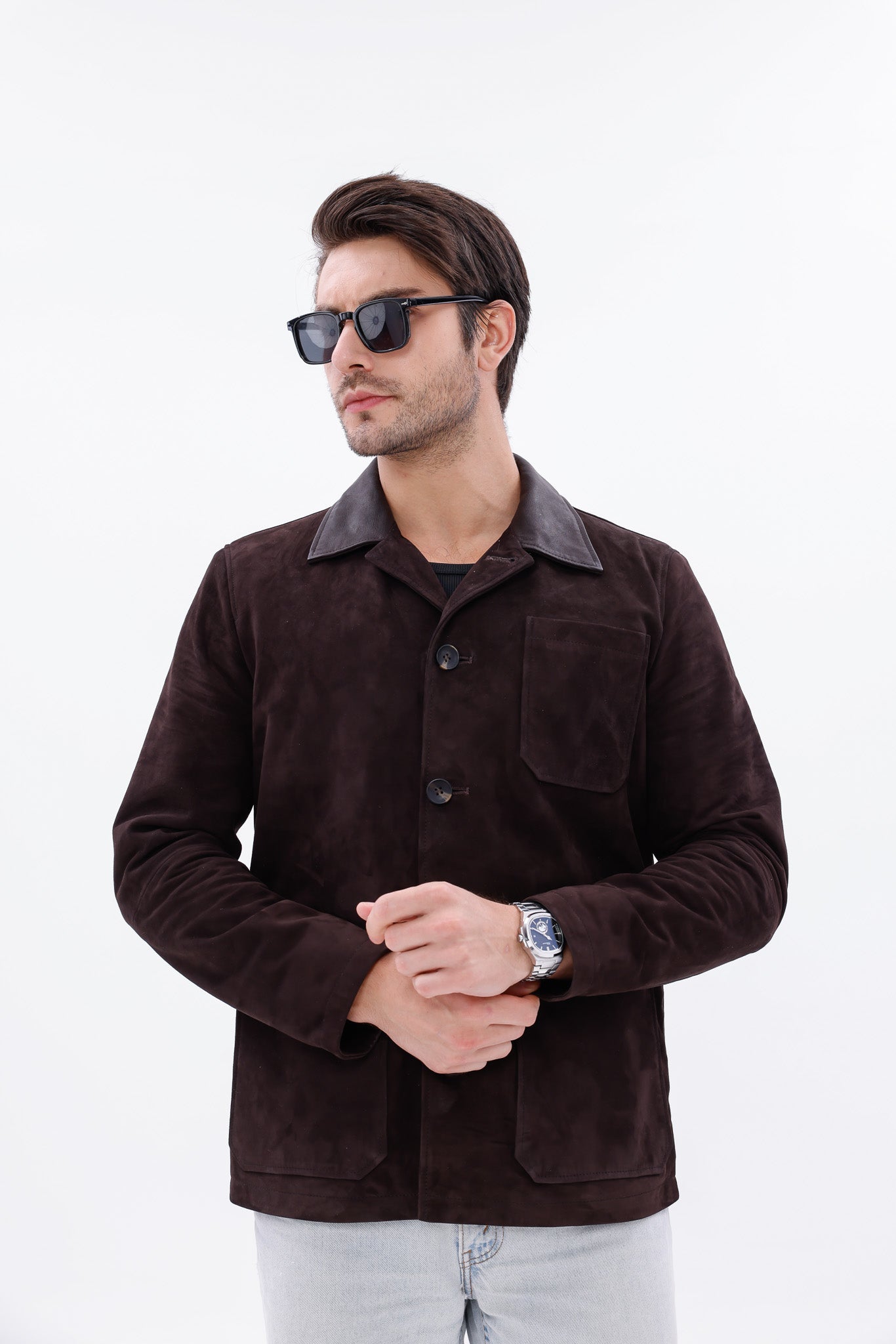 The Matera Suede Brown Leather Jacket