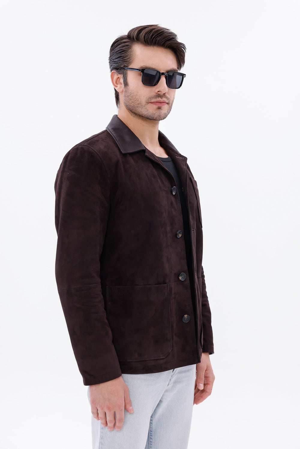 The Matera Suede Brown Leather Jacket