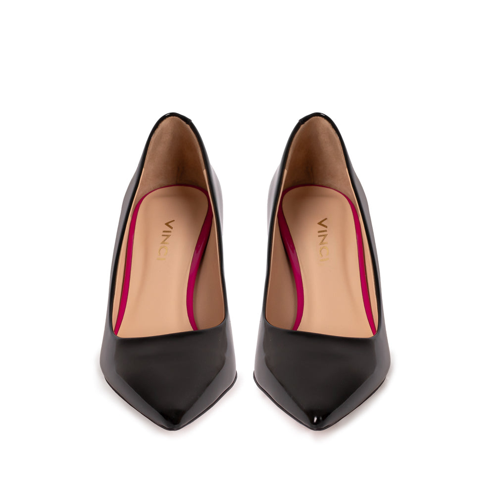 The Brunello Black Leather Pump Shoe