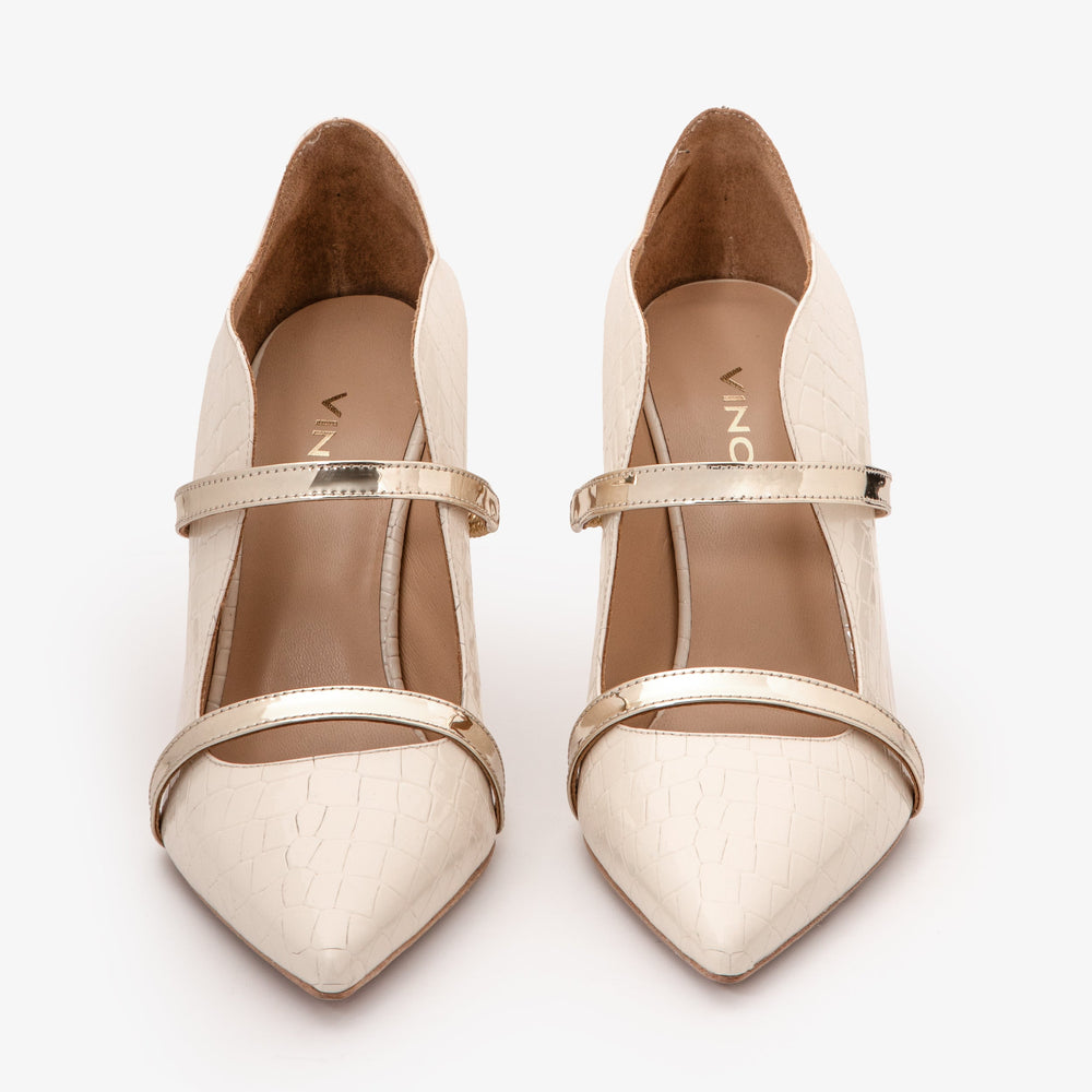 The Annapolis Cream Patent Leather Pump Shoe
