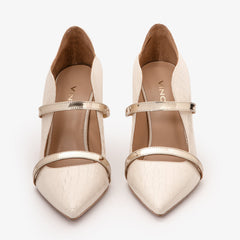The Annapolis Cream Patent Leather Pump Shoe