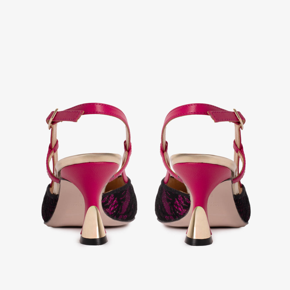 The Bali Fuchsia Leather Slingback Sandal