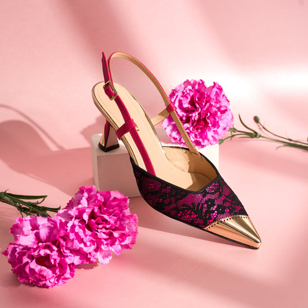 The Bali Fuchsia Leather Slingback Sandal