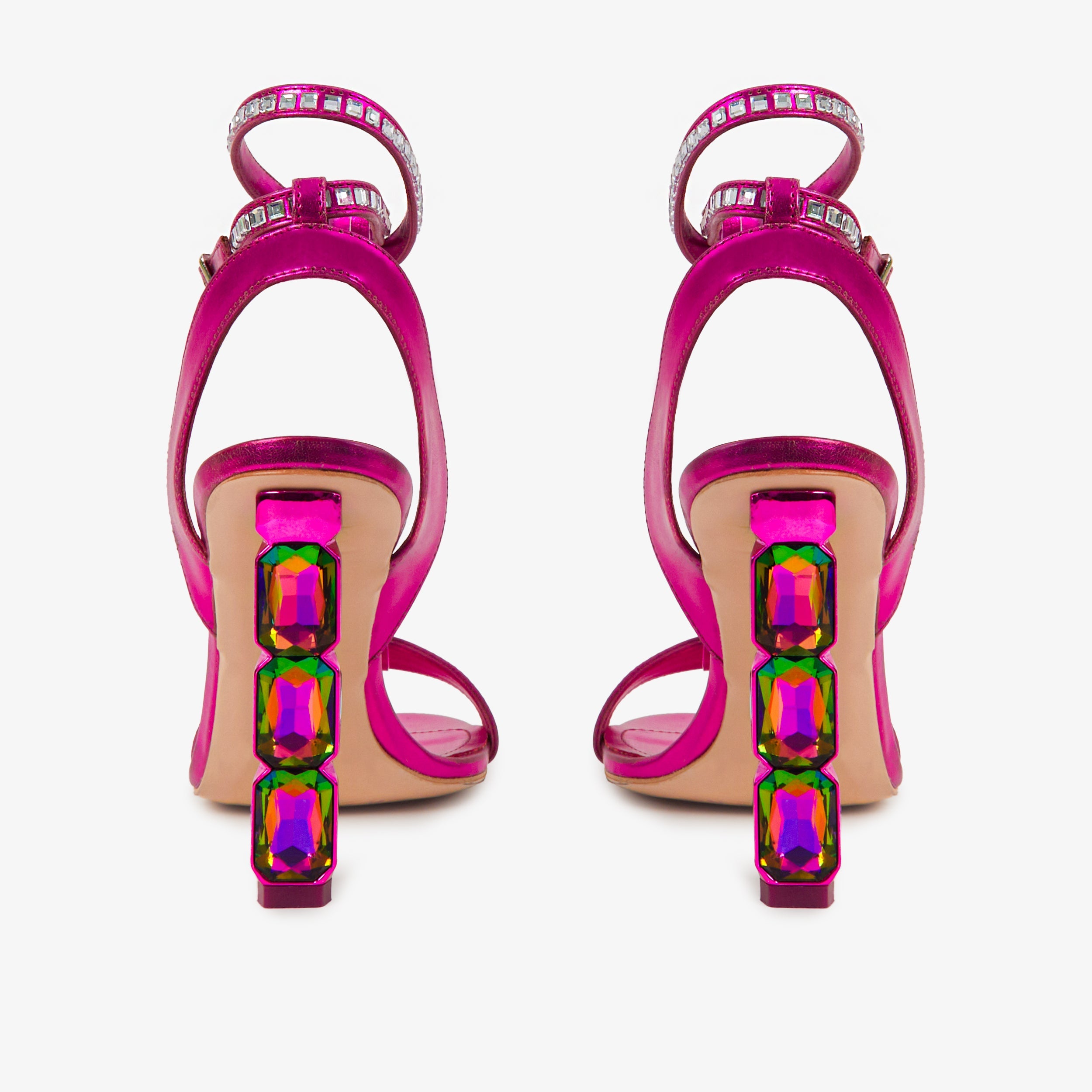 The Torola Fuchsia Stony Heel Leather Sandal Final Sale!