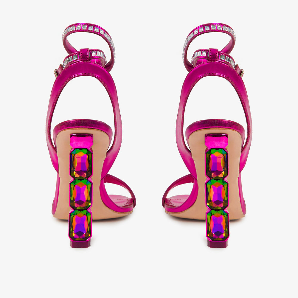 The Torola Fuchsia Stony Heel Leather Sandal Final Sale!
