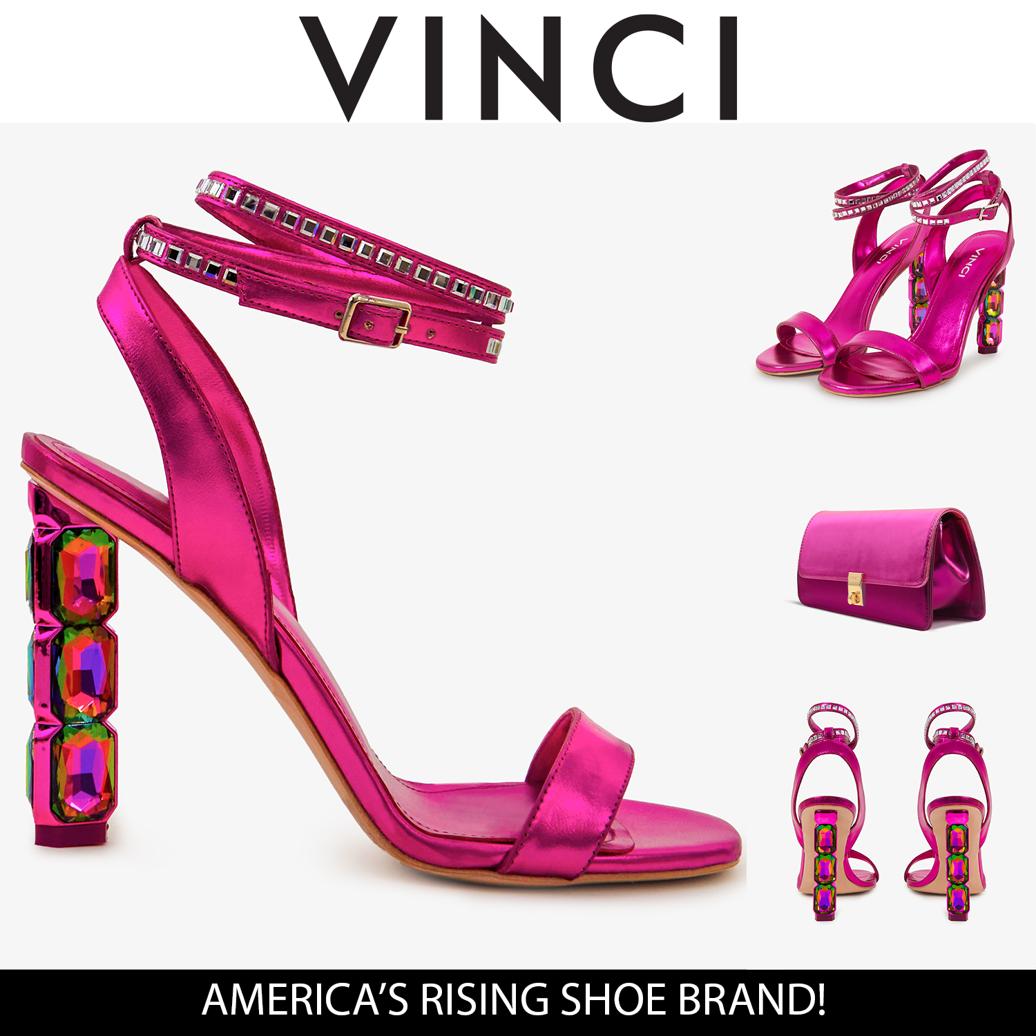 The Torola Fuchsia Stony Heel Leather Sandal Final Sale!