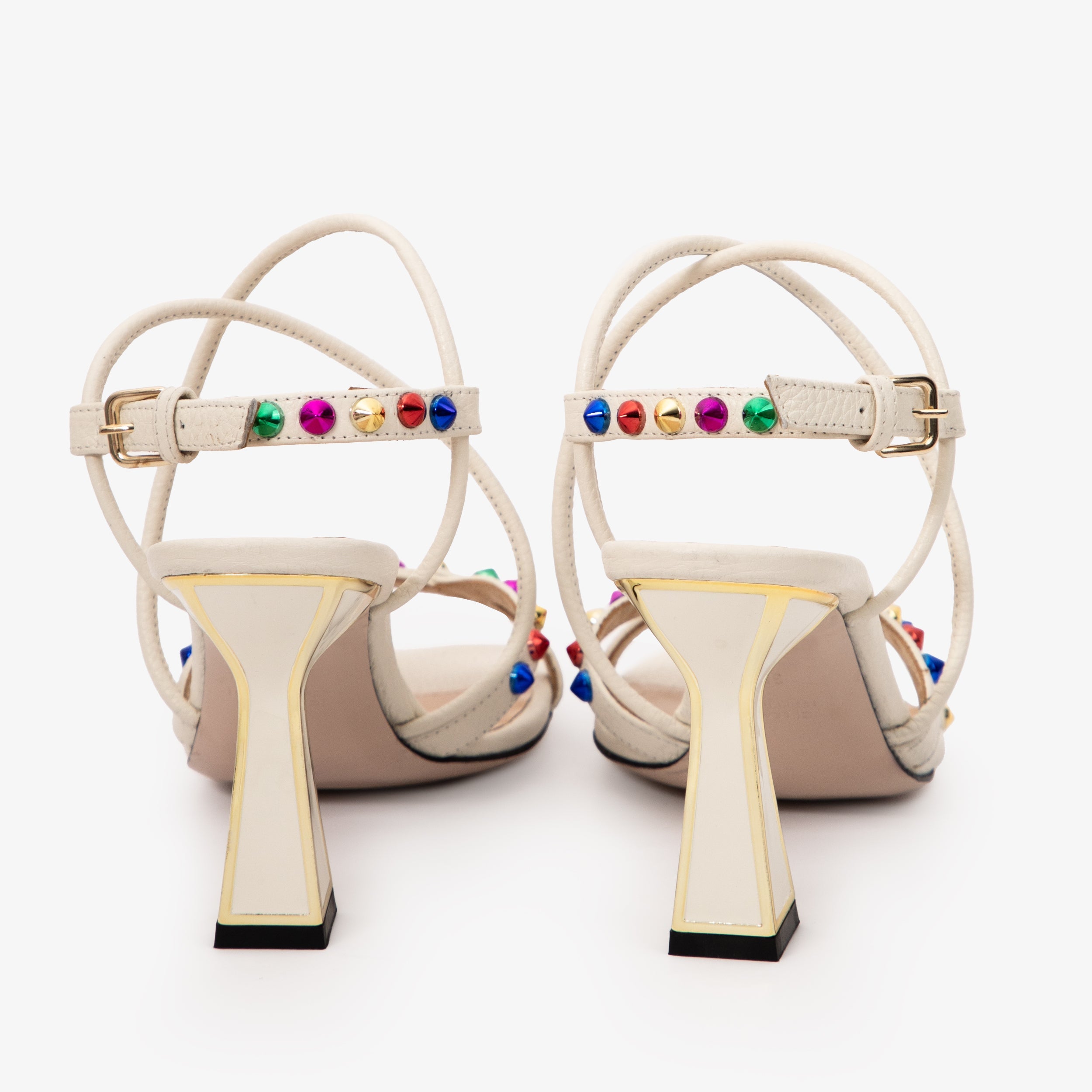 The Aurora Cream Leather Strappy Sandal
