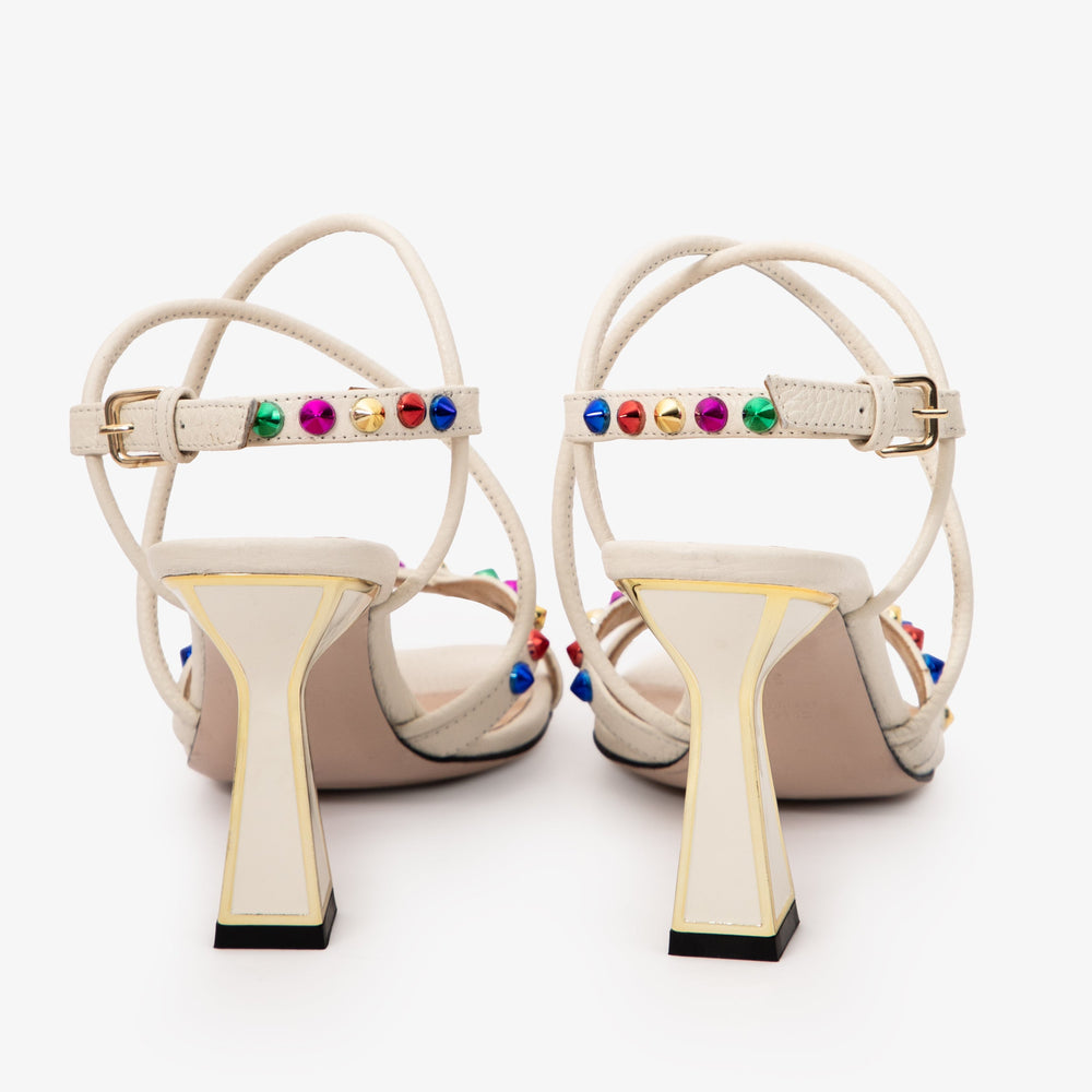 The Aurora Cream Leather Strappy Sandal