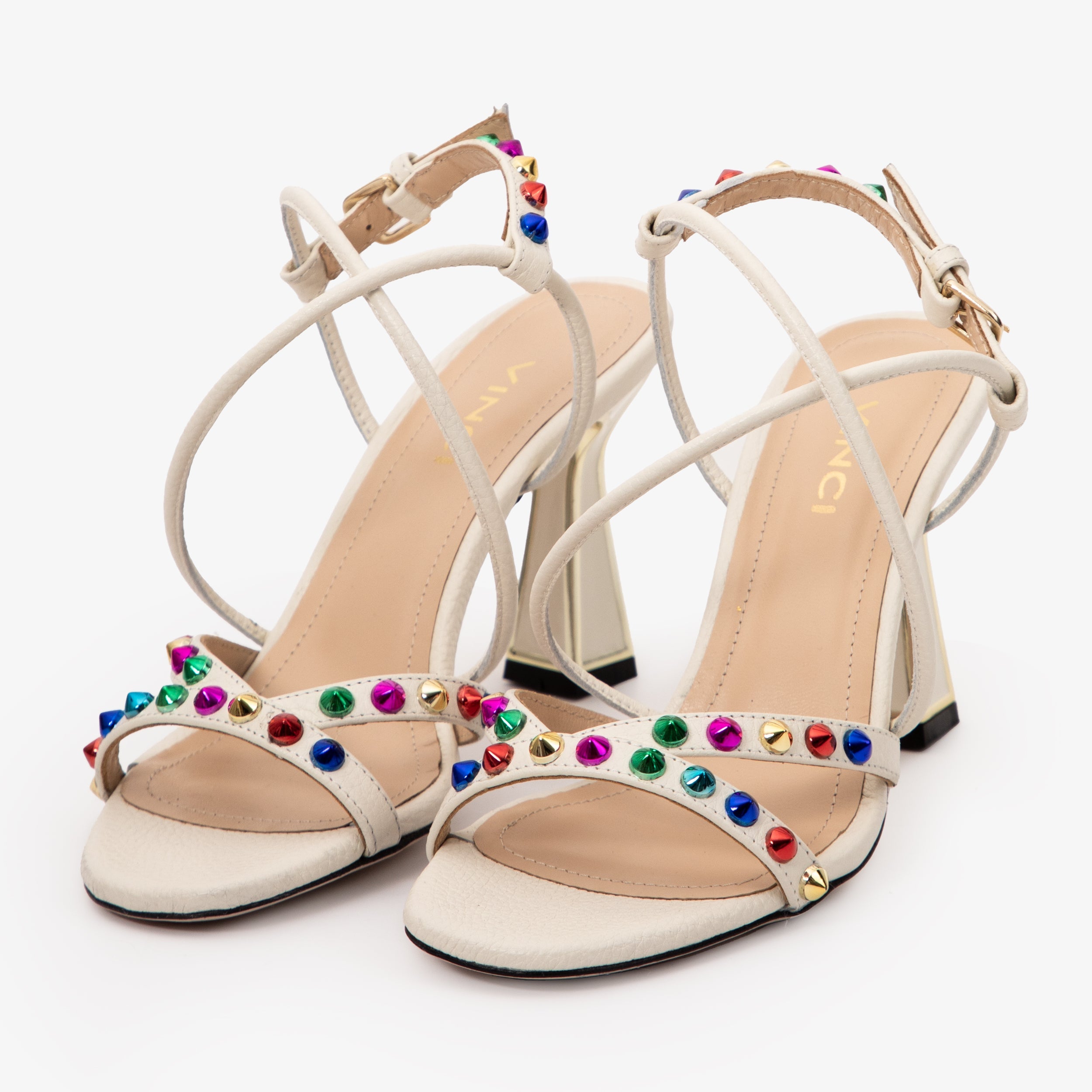 The Aurora Cream Leather Strappy Sandal