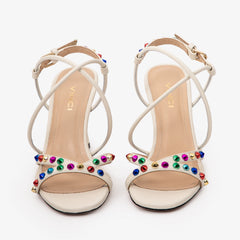 The Aurora Cream Leather Strappy Sandal