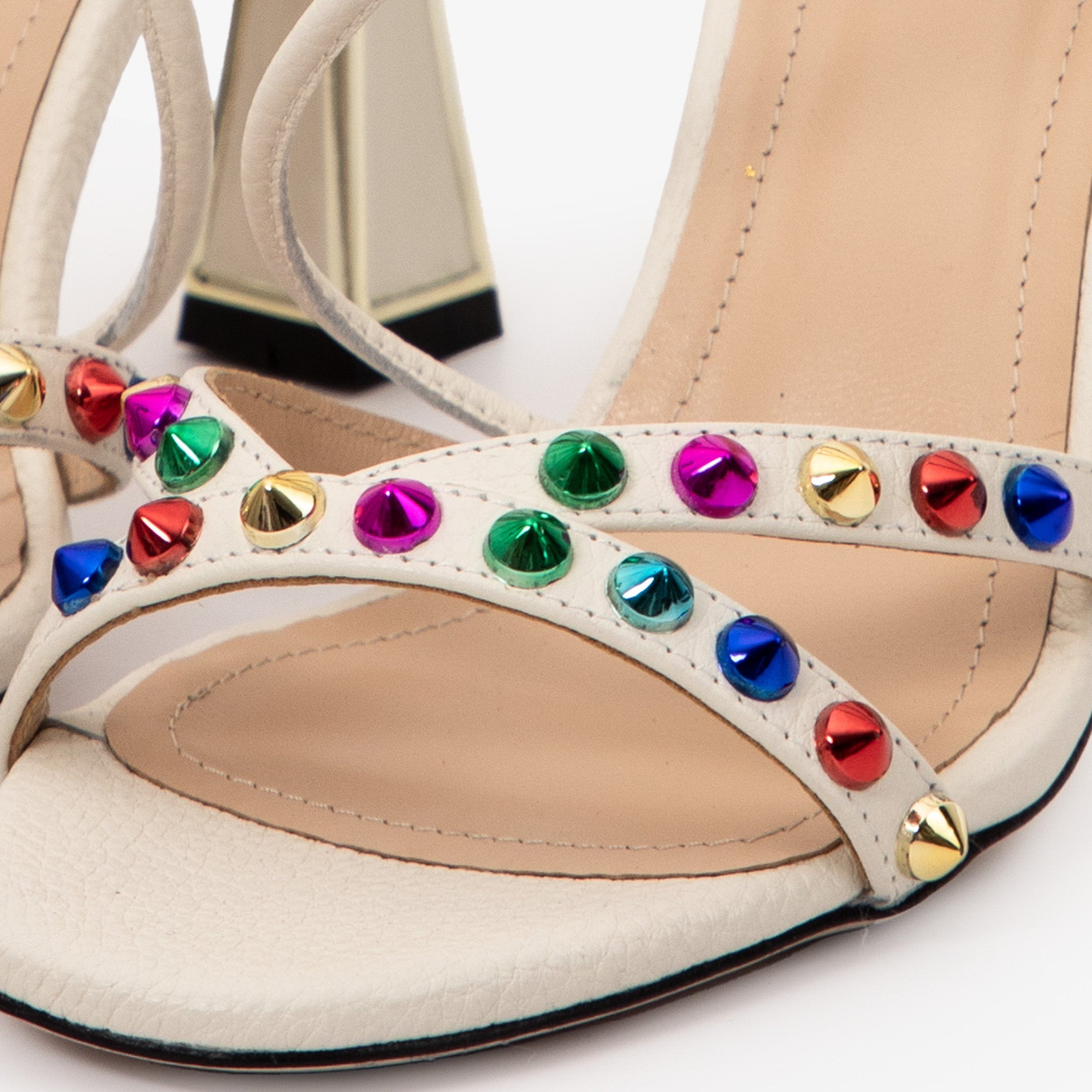 The Aurora Cream Leather Strappy Sandal
