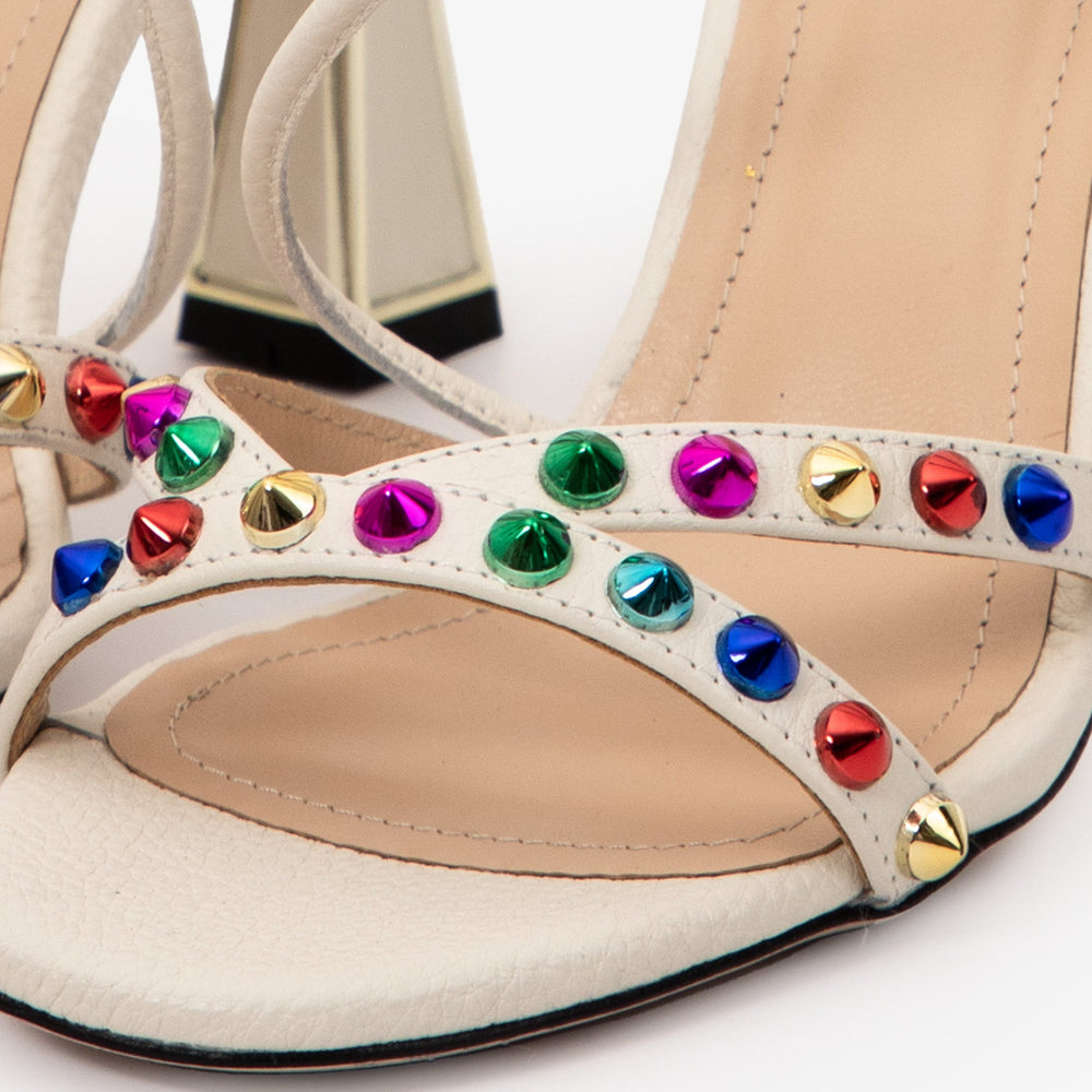 The Aurora Cream Leather Strappy Sandal