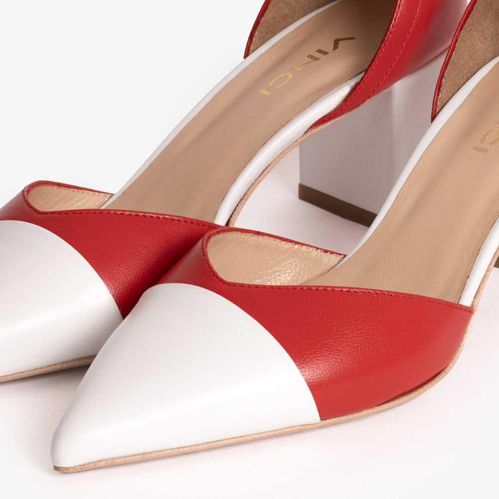 The Noella Red Leather Sandal