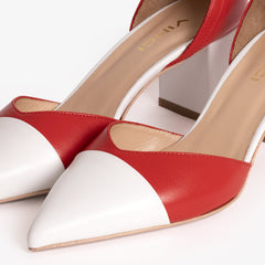 The Noella Red Leather Sandal