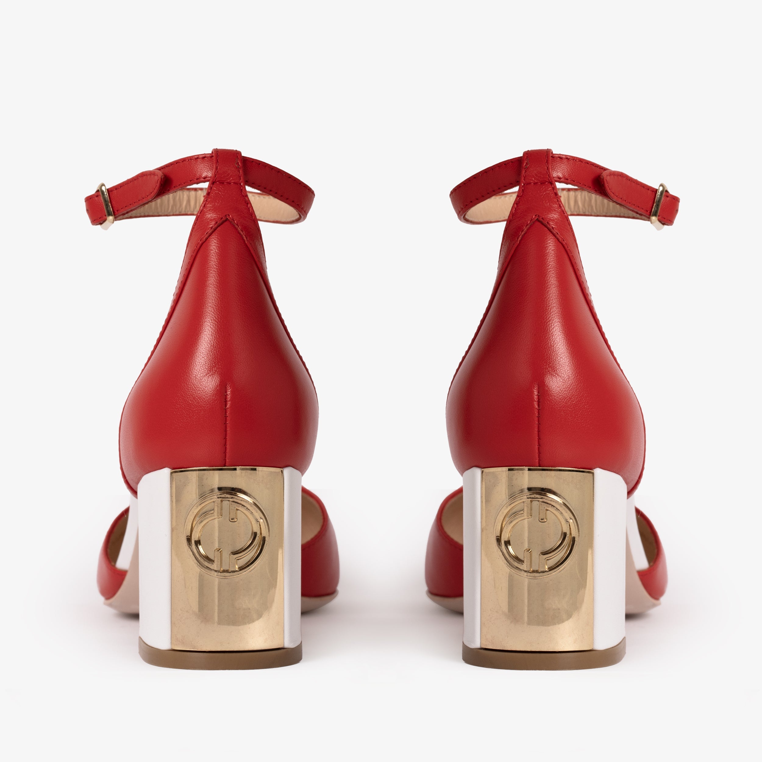 The Noella Red Leather Sandal