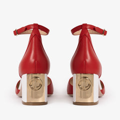 The Noella Red Leather Sandal