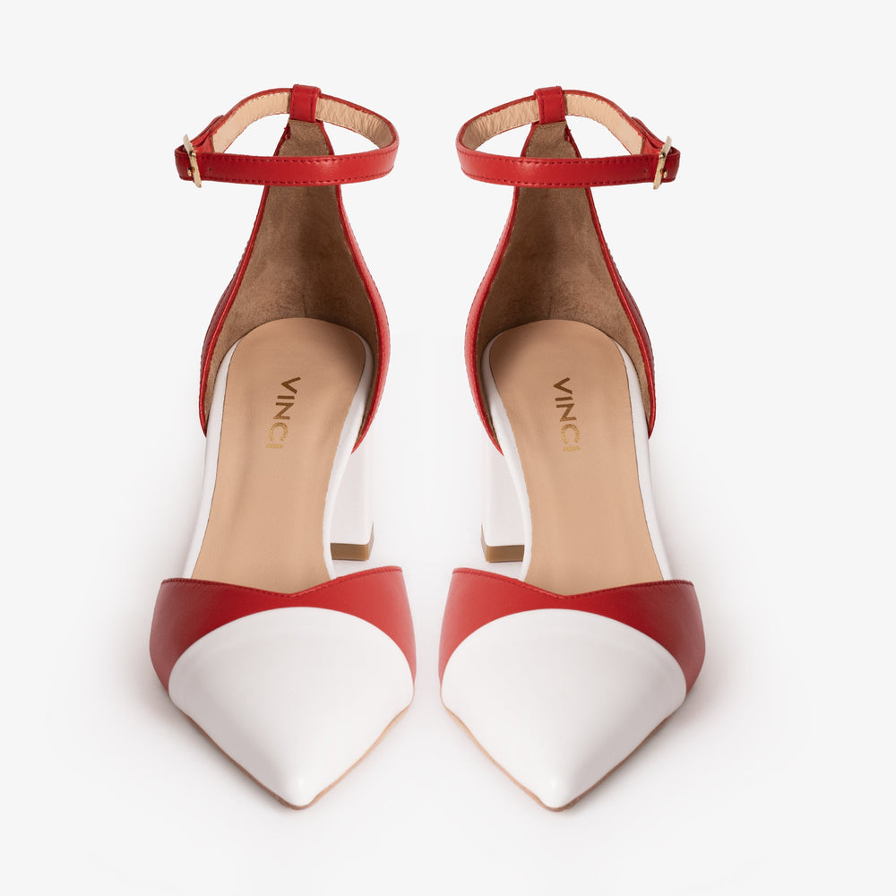 The Noella Red Leather Sandal