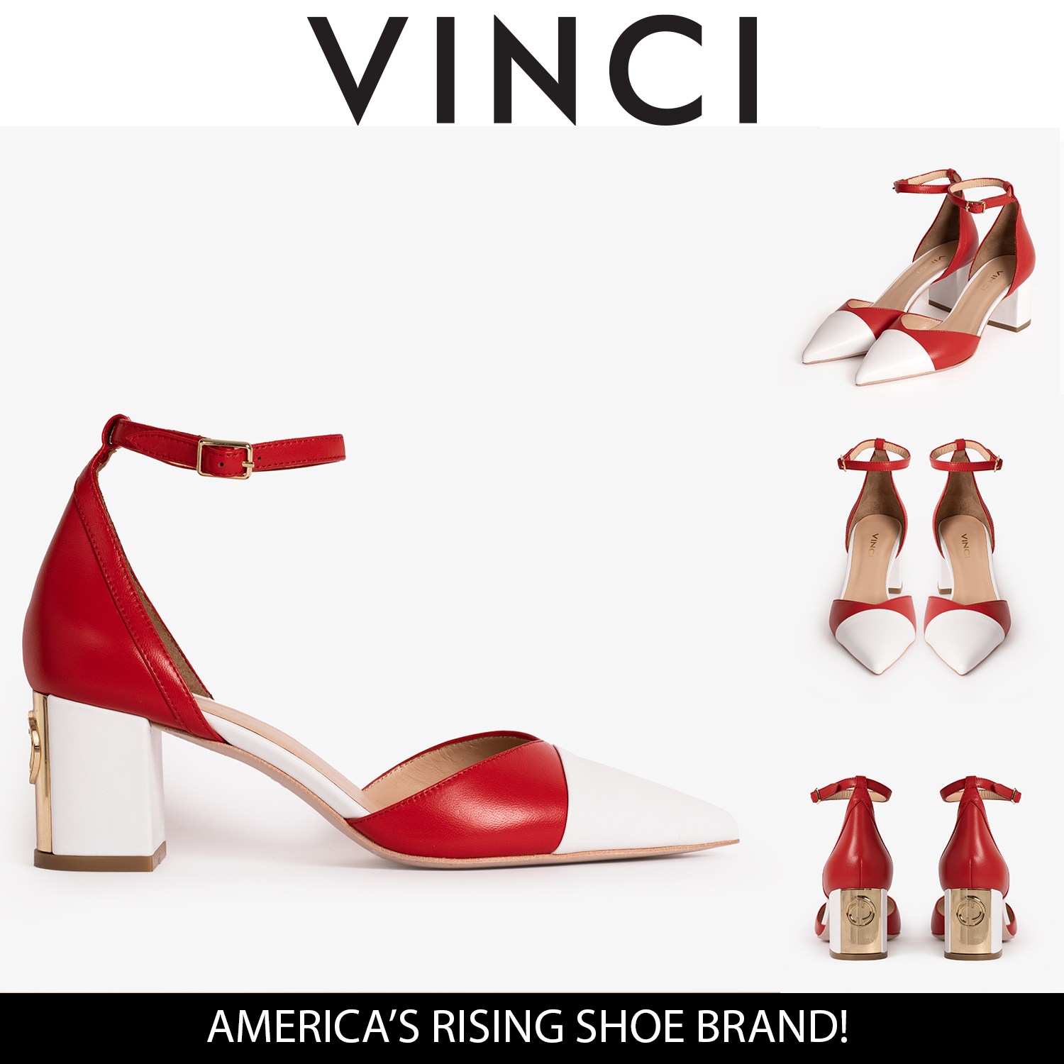 The Noella Red Leather Sandal