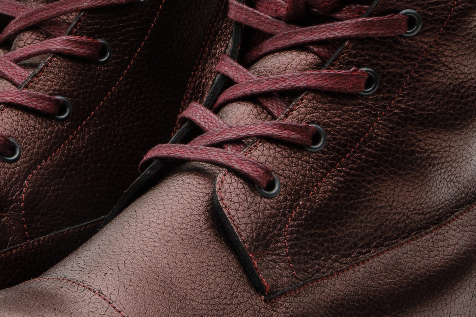The Kajapati Burgundy Leather Natural Fur Mid Calf Boot
