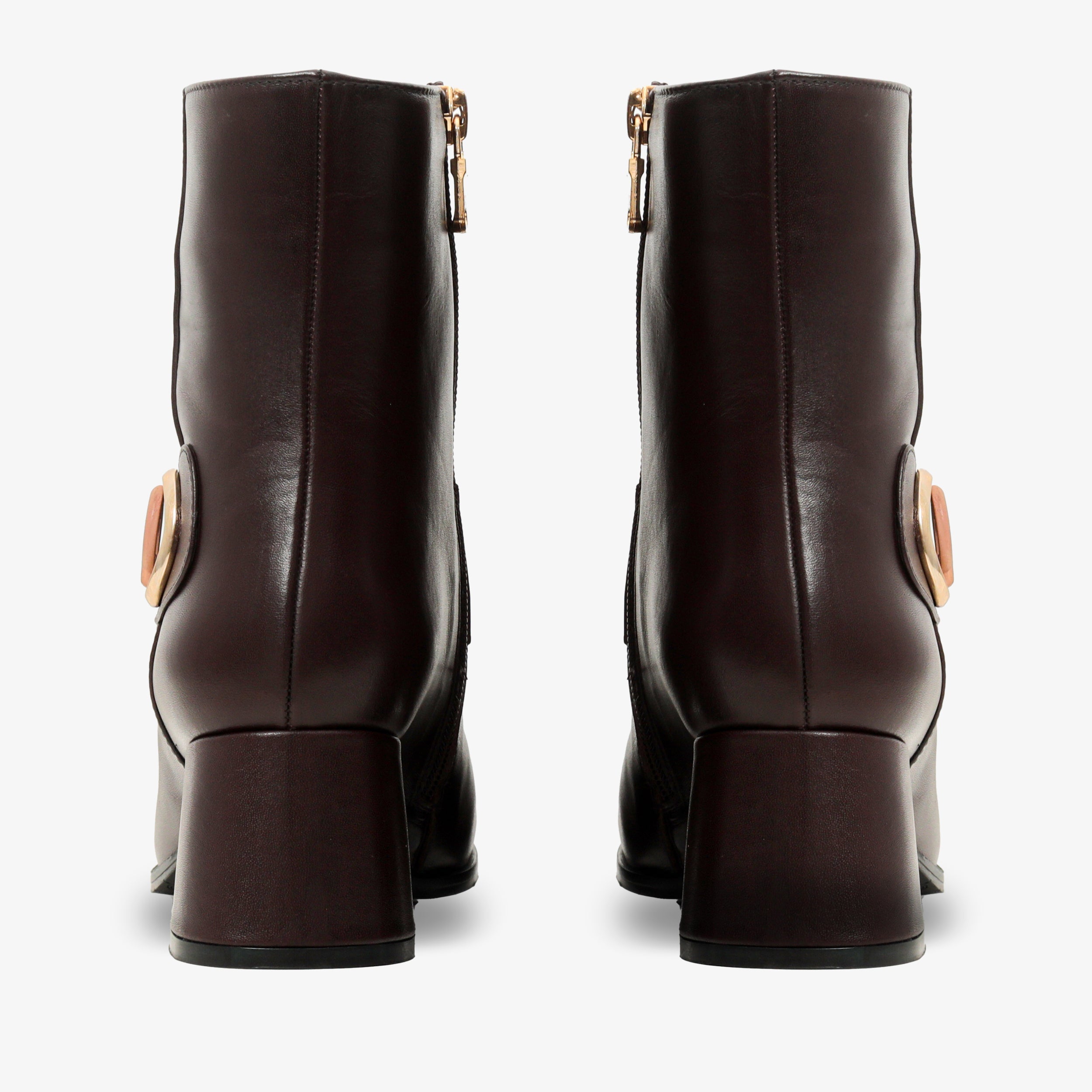 The Windsor Brown Leather Block Heel Boot
