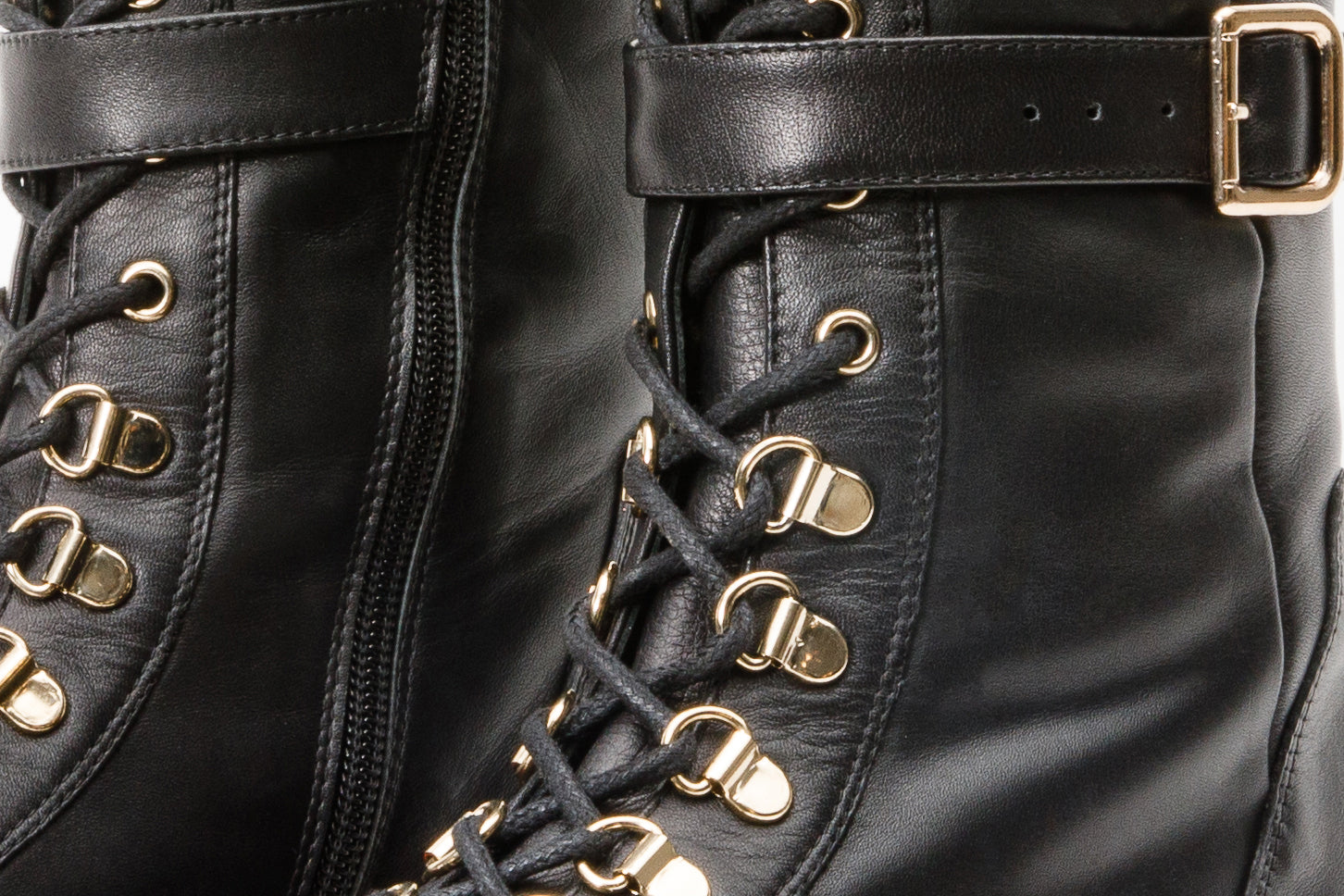 The Istinye Black Leather Knee High Lace-Up Boot Limited Edition