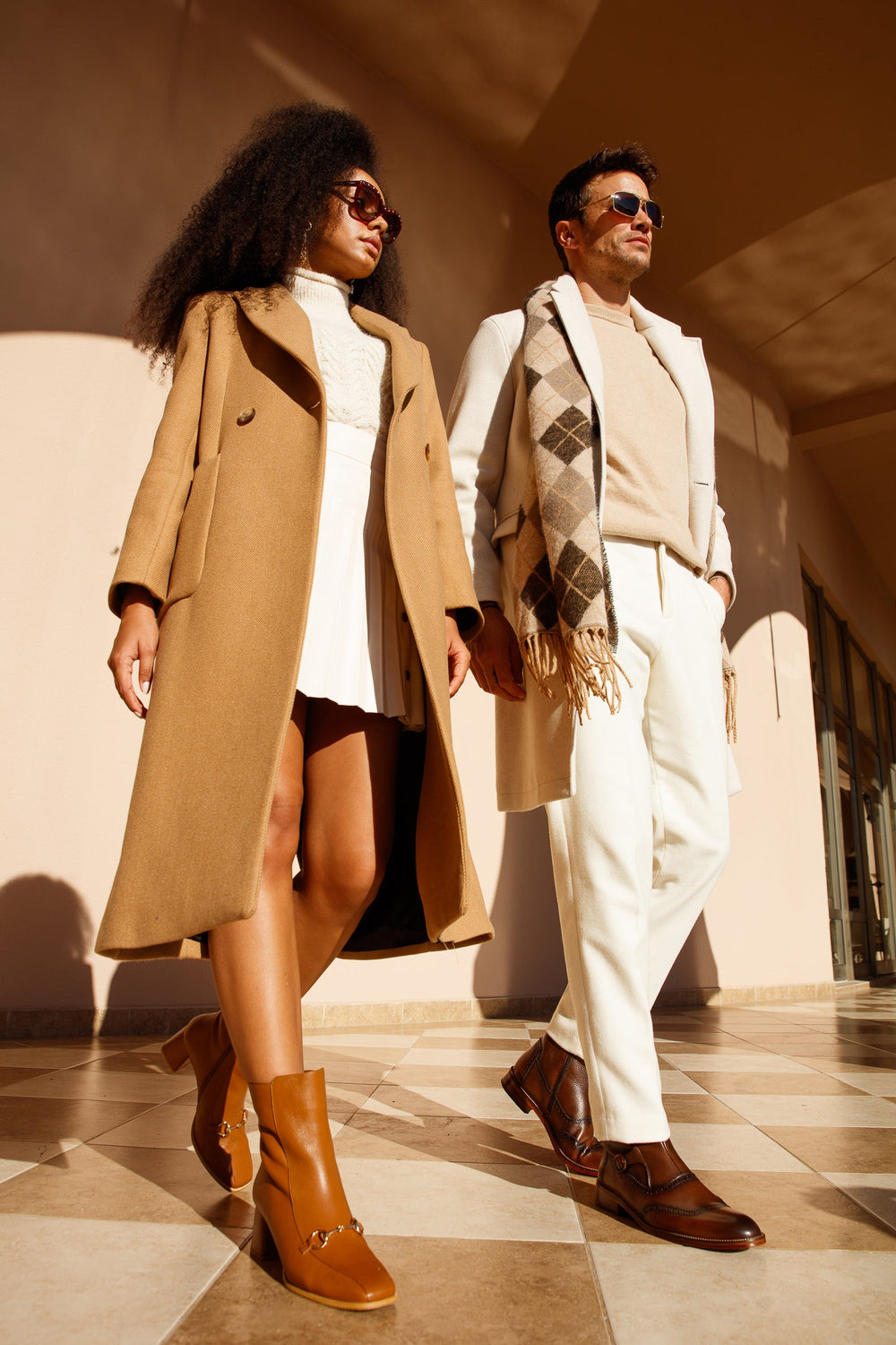 The Bukres Tan Leather Block Heel Mid Calf Boot