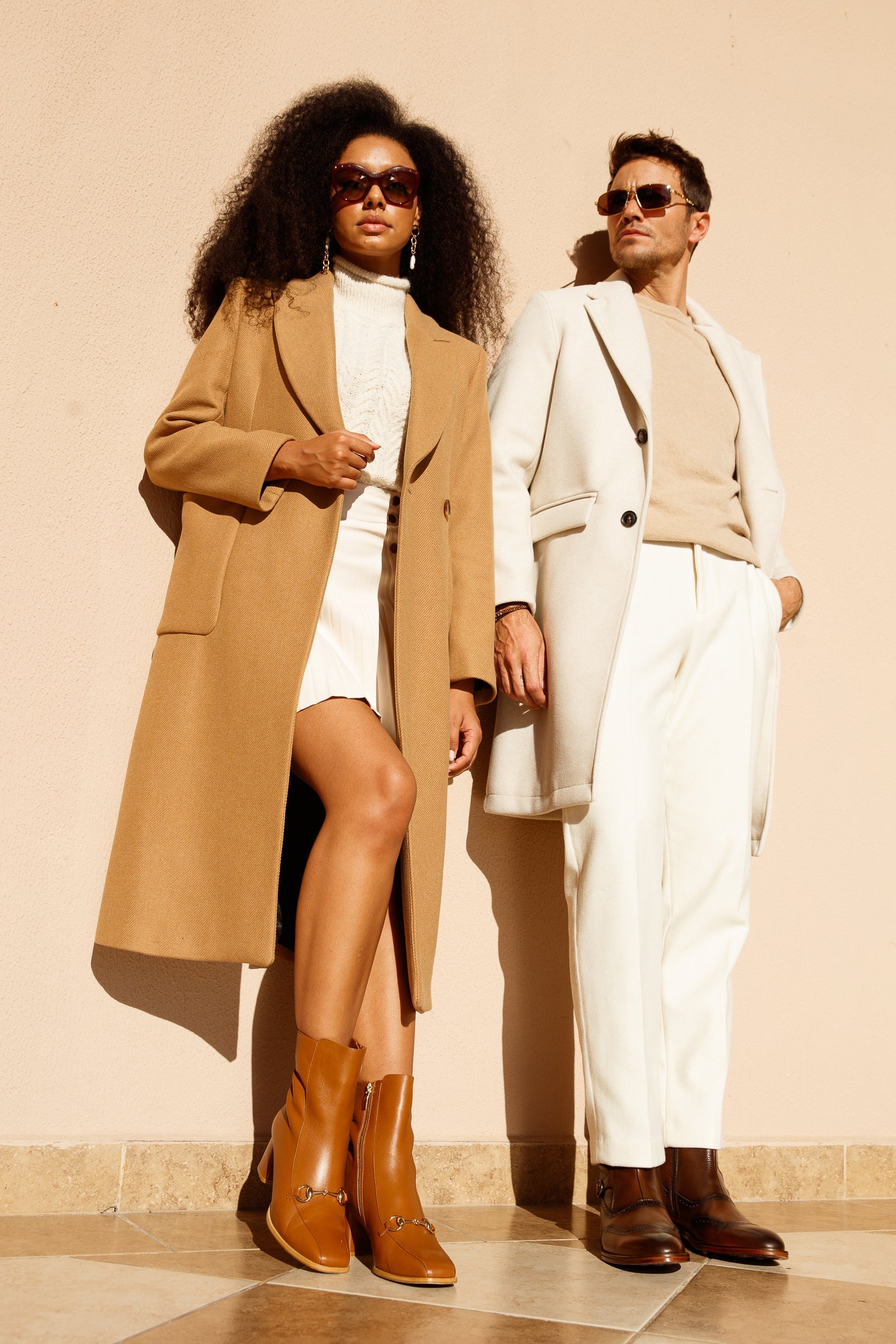 The Bukres Tan Leather Block Heel Mid Calf Boot