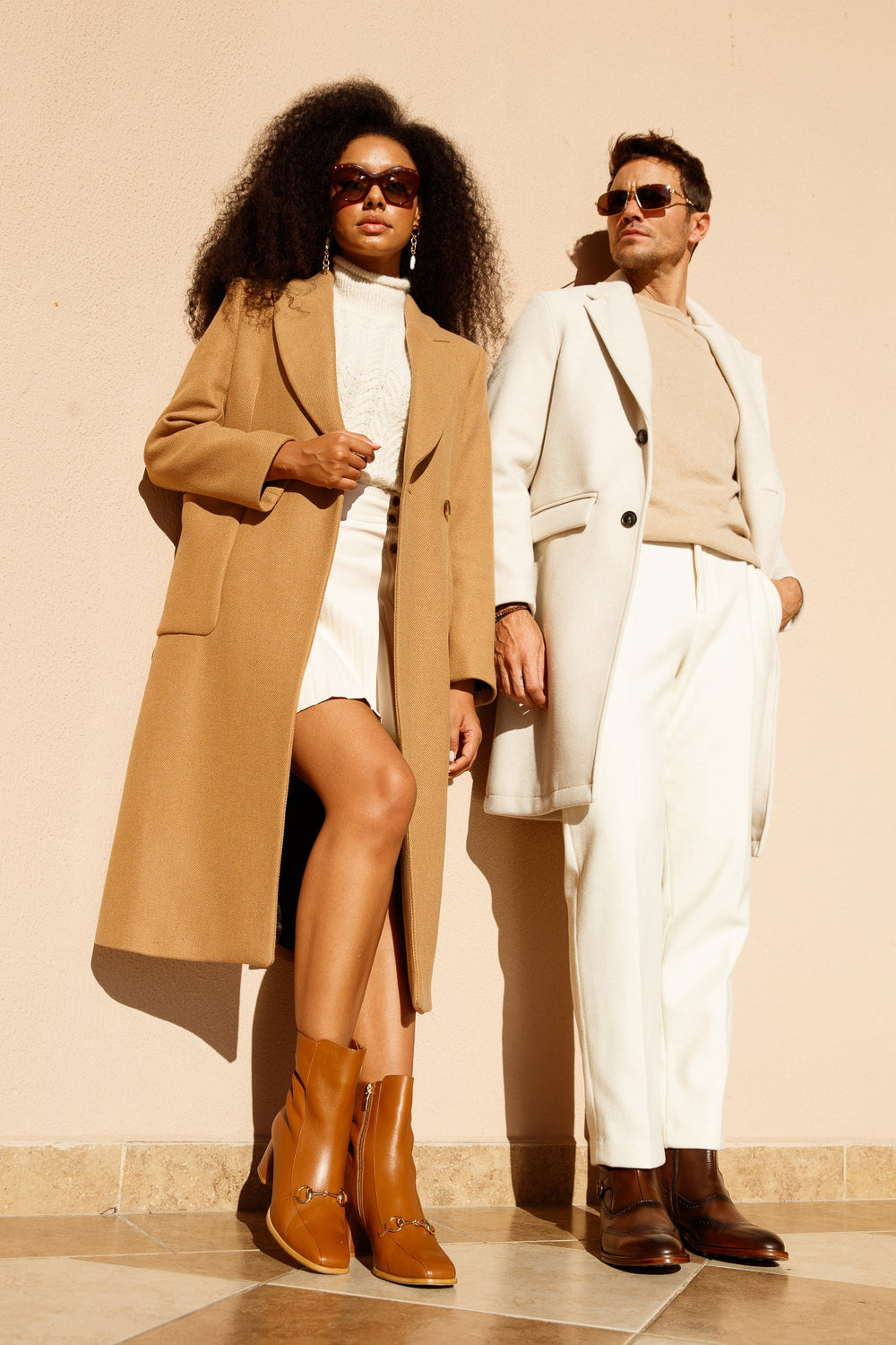The Bukres Tan Leather Block Heel Mid Calf Boot