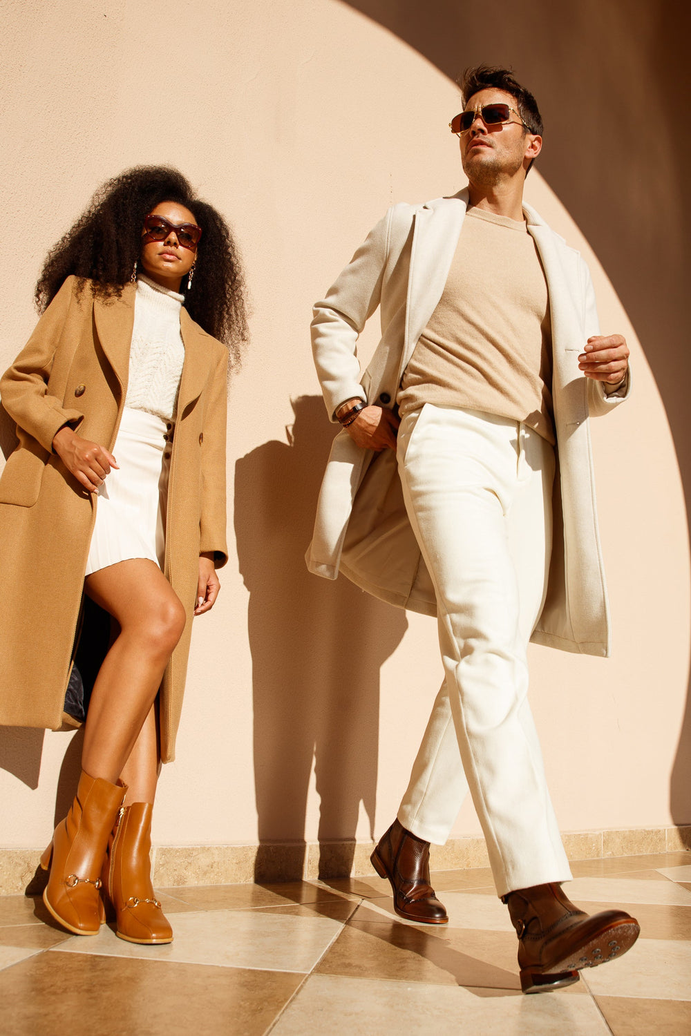 The Bukres Tan Leather Block Heel Mid Calf Boot