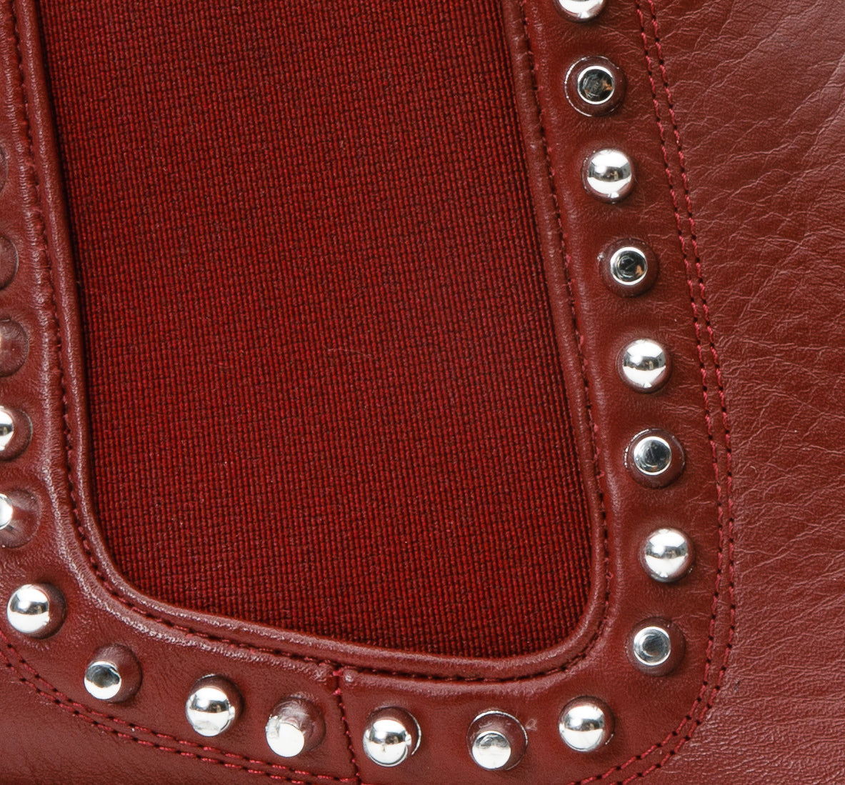 The Vuvulane Burgundy Spike Leather Ankle  Boot